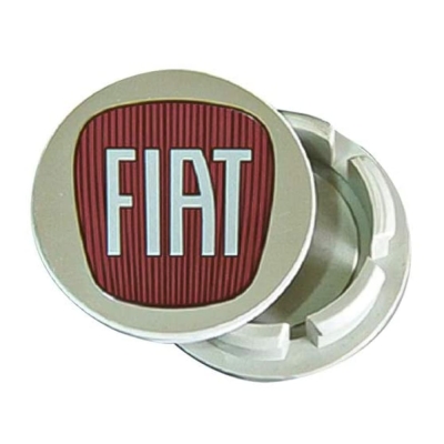 Calota Do Centro De Roda 42mm Interno / 49mm Externo - Linha Fiat Modelo Original (Emblema Gold Vermelho) - (Unidade).