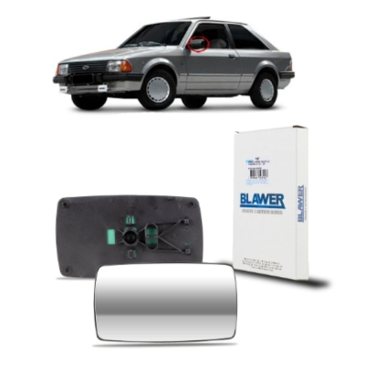 Espelho Do Retrovisor Com Base Ford Escort 93/96 (Com Controle) Espelhada Lado Esquerdo