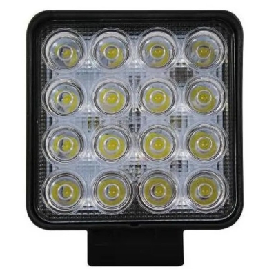 Farol Milha Universal Led 12/24v 48w 16 Leds 6000k Quadrado