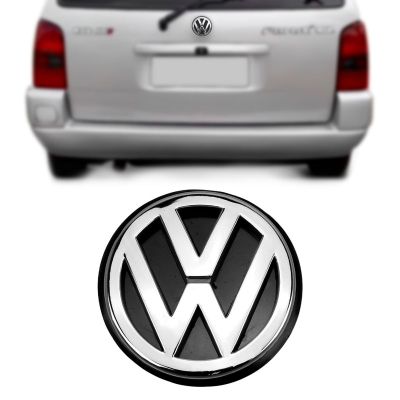 Emblema 'Logo Volkswagen' - Volkswagen Parati 1997/2000 - Cromado / Fundo Preto / Porta Malas