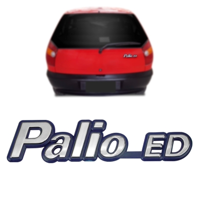 Emblema 'Palio ED' - Fiat Palio ED 1995/2000 - Cromado / Fundo Azul