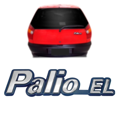 Emblema 'Palio EL' - Fiat Palio EL 1995/2000 - Cromado / Fundo Azul