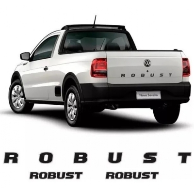 Emblema Robust Vw Saveiro - Preto - (Kit 3 Peças).