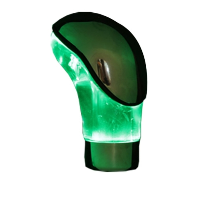 Bola De Câmbio Universal Cromada Iluminada Com Led Verde Resinado - Lisa