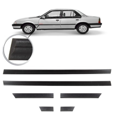 Friso Lateral Gm Monza Gls 1994 A 1997 Poliuretano Preto Jogo 6 Peças