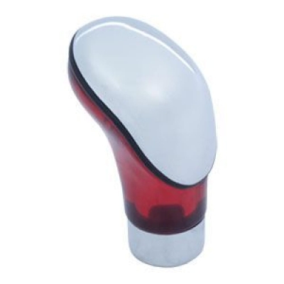 Bola De Câmbio Universal Cromada Corpo Transparente Em Vermelho / Anel Cromado