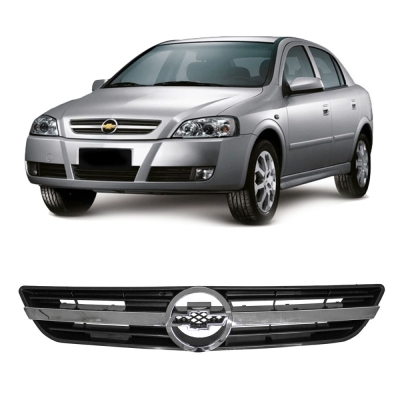 Grade Frontal Do Radiador - Chevrolet Astra 2003/2011 - Preta / Com Friso Cromado / Modelo Original