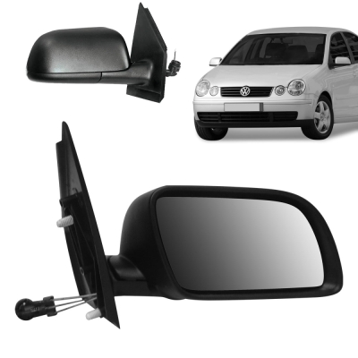 Retrovisor Externo - Volkswagen Polo 2002/2008 - Quatro Portas / Com Controle / Sem Seta (Pisca) / Direito (Carona)