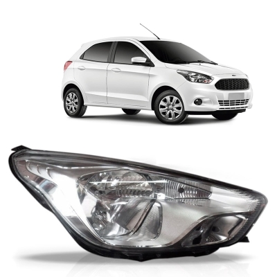 Farol Cromado | Ford Ka 2014/2018 - Lado Direito