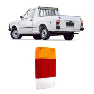 Lente Da Lanterna Traseira Fiat 147 Pick Up City 1980 A 1982 Tricolor Lado Esquerdo