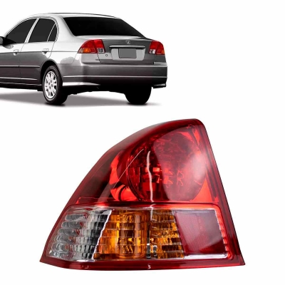 Lanterna Traseira (Canto) Acrílica Tricolor | Honda Civic 2004/2006 - Lado Esquerdo