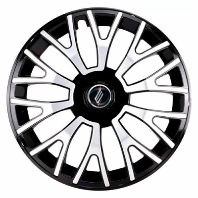 Calota Em Abs Modelo Triton Universal Aro 13 Preto/Prata - Fixação Parafuso - Jogo.