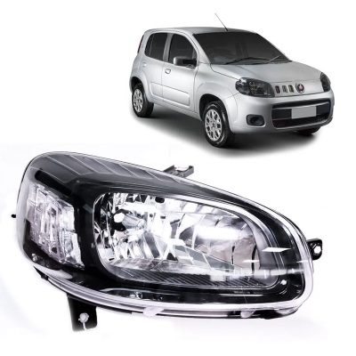 Farol Máscara Negra | Fiat Uno 2015/2020 - Lado Direito