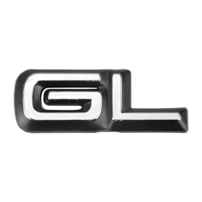 Emblema 'GL' - Chevrolet Omega / Corsa 1992/1996 - Cromado / Fundo Preto