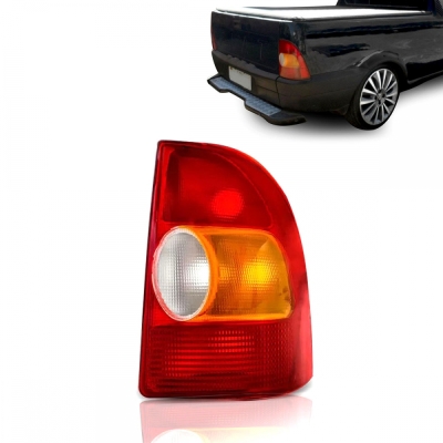 Lanterna Traseira Fiat Strada 1999/2000 | Plástico Âmbar | Lado Direito.
