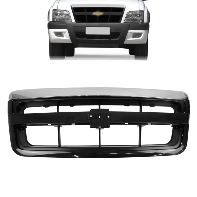 Grade Frontal Do Radiador - Chevrolet S10 / Blazer 2010/2011- Preta / Com Friso Superior Cromado e Friso Preto / Modelo Original