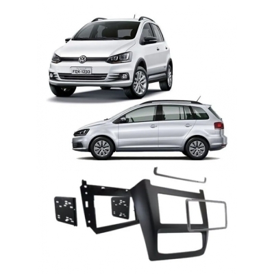 Moldura Para Aparelho De Som / Dvd 2din - Volkswagen Fox, Spacefox Após 2014 - Na Cor Preta - (Padrão Chinês).