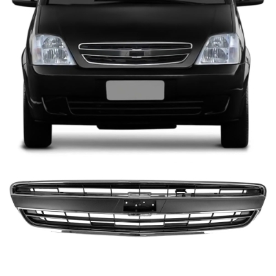 Grade Frontal Do Radiador - Chevrolet Meriva 2009/2012 - Preta / Com Friso Cromado / Modelo Original