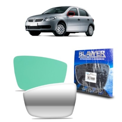 Lente Do Retrovisor Sem Base Vw Gol Gv 2008 A 2012 Espelhado Lado Esquerdo