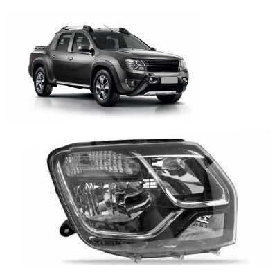 Farol Máscara Negra | Renault Duster, Oroch 2016/2020 - Lado Direito