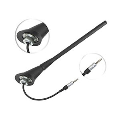 Antena Amplificadora de Teto Traseira - Fiat Palio, Grand Siena, Bravo, Linea, Punto 2008/2018 - Haste Mega Flex Removível - (Cabo De 20Cm)