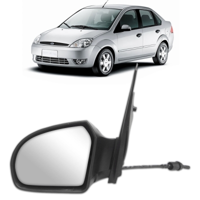 Retrovisor Externo - Ford Fiesta (Hatch e Sedan) 2002/2014 - Quatro Portas / Com Controle / Esquerdo (Motorista)