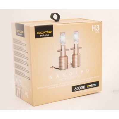 Kit Nano Led Micro Edition 6000K H3, Tensão 12V DC, Lúmens 3000Lm H3, Classificação IP67 (Resiste À Água), Alcance De 100 ~ 150 Metros