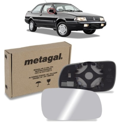 Lente Do Retrovisor Com Base Vw Gol G3 2000 A 2005/ Gol G4 2006 A 2009 Fixo Controle Remoto Ou Elétrico Metalizada Lado Direito