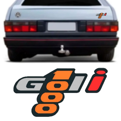 Emblema (Gol 1000i) - Vw Gol 1000i De 1995 Até 1997 - (Cinza / Laranja / Vermelho).