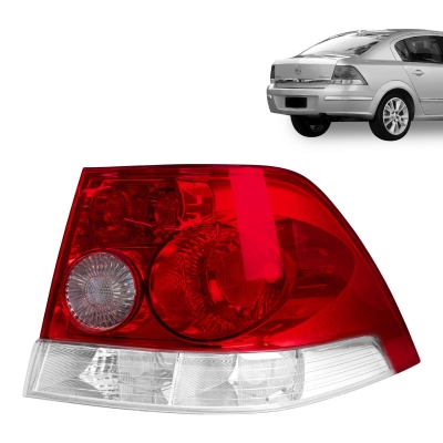 Lanterna Traseira Acrílica Vermelha/ Cristal | Gm Vectra Sedan 2006/2011 - Lado Direito