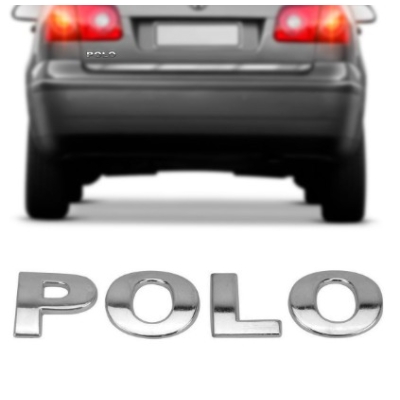 Emblema 'POLO' - Volkswagen Polo 1999/2016 - Cromado