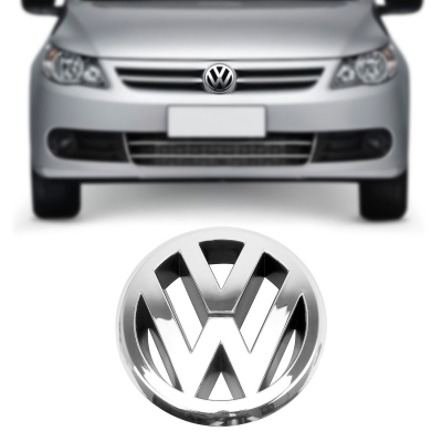 Emblema 'Logo Volkswagen' - Volkswagen Gol (G5) / Voyage (G5) / Saveiro (G5) / Kombi 2009/2012 / Polo 2007/2011 - Cromado / Vazado / Grade Do Radiador