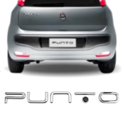 Emblema 'PUNTO' - Fiat Punto 2015/2017 - Cromado / Pingo Preto