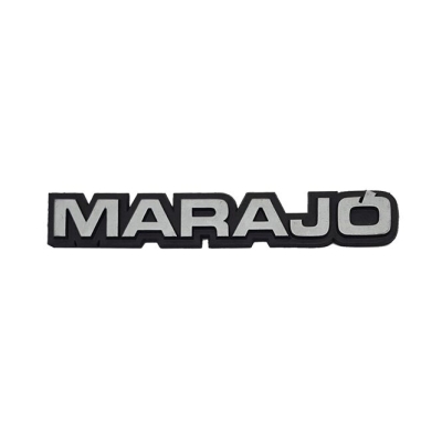 Emblema 'MARAJÓ' - Chevrolet Marajó 1980/1989 - Cromado / Fundo Preto