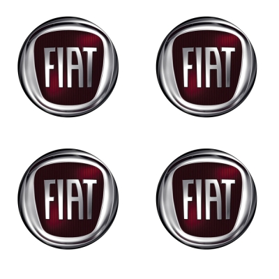 Botons Resinado Para Calota Da Linha Fiat (48mm) Vermelho (Jogo Com 4 Peças).