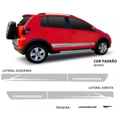 Faixa Decorativa Adesiva Vw Crossfox 2010 - Prata - (Jogo).