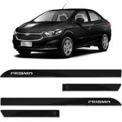 Friso Lateral GM Prisma 2013/2023 - Modelo Personalizado - Preto Global, Auto Colante - 4 Portas - (Jogo 4 Peças)