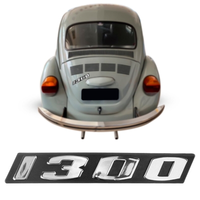 Emblema '1300' - Volkswagen Fusca 1967/1986 - Cromado / Fundo Preto