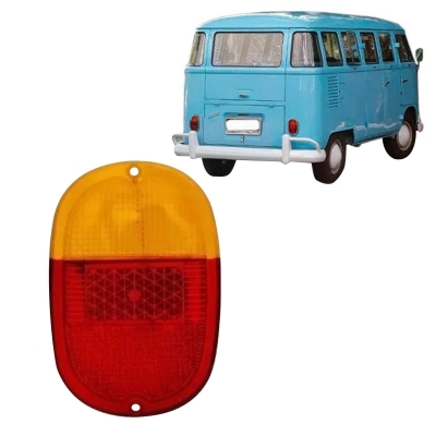 Lente Bicolor Da Lanterna Traseira Com Aro Cromado Da Vw Kombi - 1963/1974.