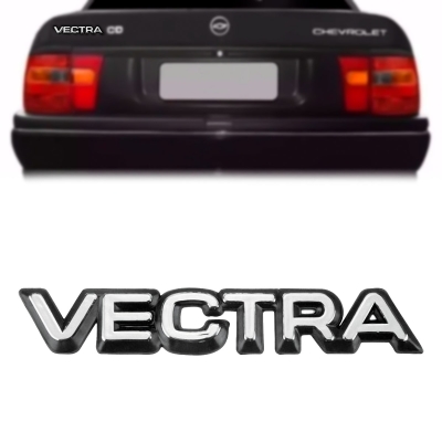 Emblema 'VECTRA' - Chevrolet Vectra 1994/1996 - Cromado / Fundo Preto