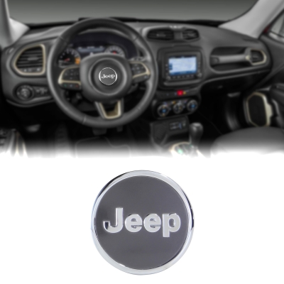 Emblema 'Logo Jeep' - Jeep Renegade 2015/2017 - Cromado / Volante / 08x10x16MM