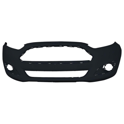 Parachoque Envolvente Dianteiro Ford New Fiesta Hatch / Preto Liso Com Furo Para Auxiliar - 2014/2019