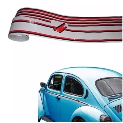 Faixa Decorativa Adesiva 'LATERAL' - Volkswagen Fusca Itamar 1993/1996 - Vermelha