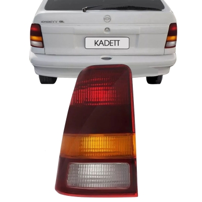 Lanterna Traseira Do Gm Kadett 1989/1998 (Acrílico Tricolor | Vermelha / Âmbar / Ré Cristal) Lado Esquerdo.