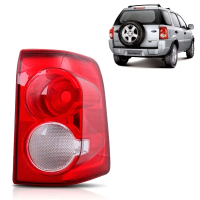 Lanterna Traseira Ford Ecosport 2008/2012 (Adaptavel 2003/2007) | Plástico Vermelho | Lado Direito.