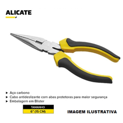 Alicate Isolado Bico Fino Profissional - 6 Polegadas