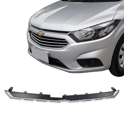 Grade Frontal Do Radiador - Chevrolet Onix / Prisma 2017/2019 - Preta / Com Friso Cromado / Modelo Original / Superior