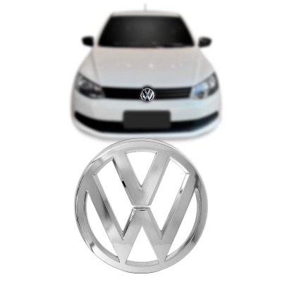 Emblema 'Logo Volkswagen' - Volkswagen Gol / Voyage 2012/2016 (G6) / Saveiro Cross 2012/2022 / Fox 2012/2021 / Polo 2012/2014 - Cromado / Vazado / Grade Do Radiador