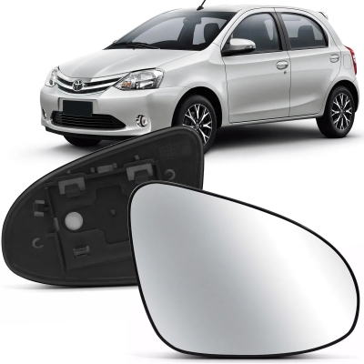 Lente (Espelho) Do Retrovisor - Toyota Etios 2014/2021 - Elétrico / Lado Direito (Carona)