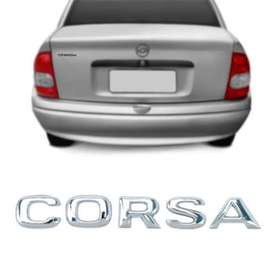 Emblema 'CORSA' - Chevrolet Corsa (Hatch e Sedan) 2002/2007 - Cromado